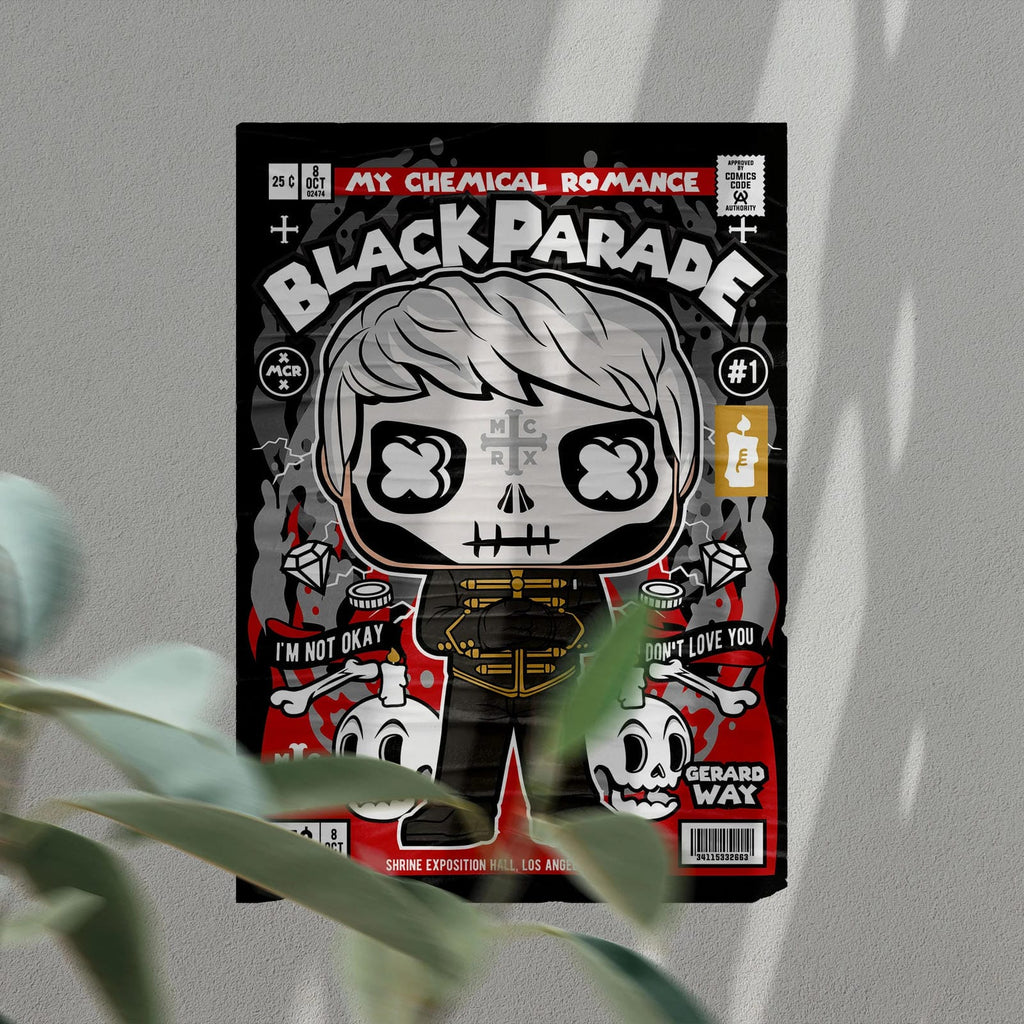 Gerard Way Black Parade Art Wall Decor – Retro Cartoon Comic Poster