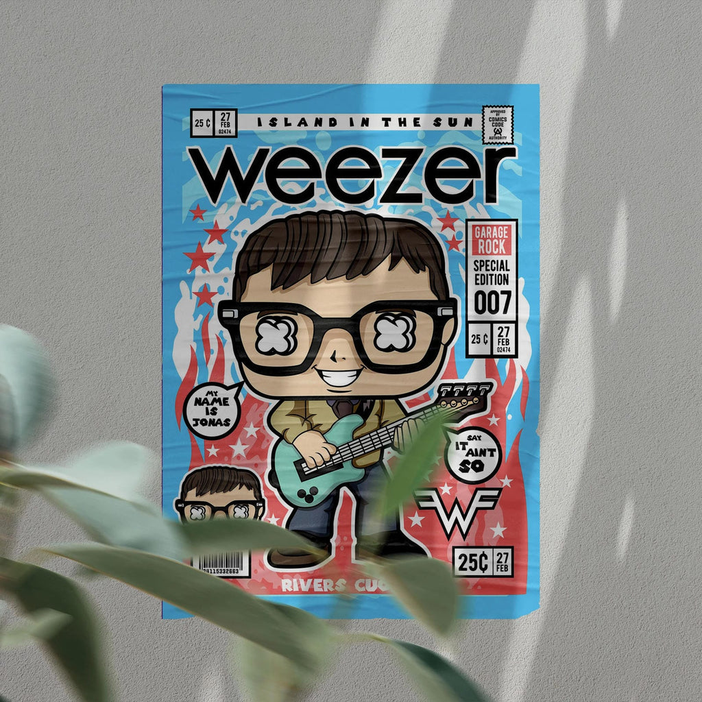 Rivers Cuomo Weezer Art Wall Decor – Retro Cartoon Comic Poster