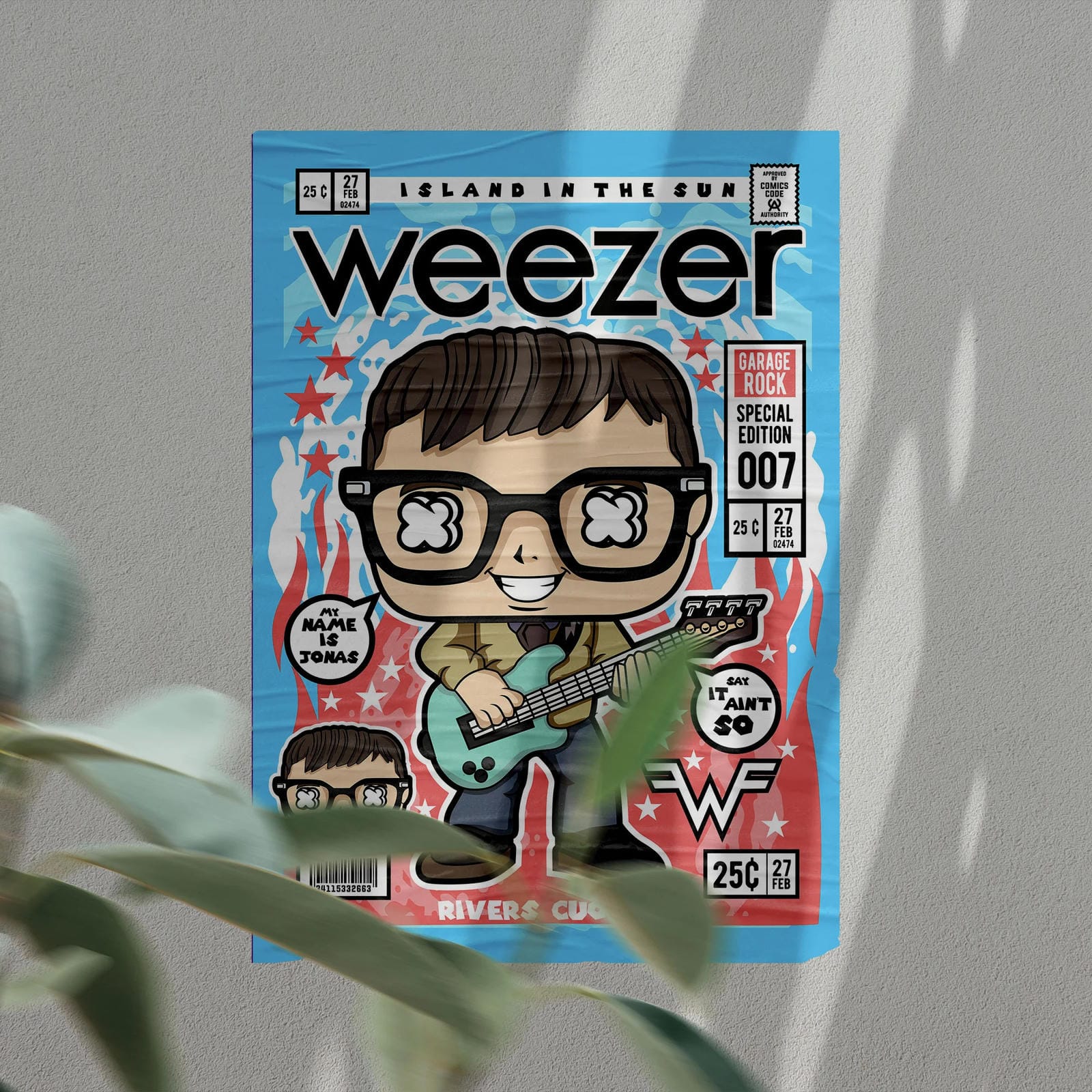 Rivers Cuomo Weezer Art Wall Decor – Retro Cartoon Comic Poster