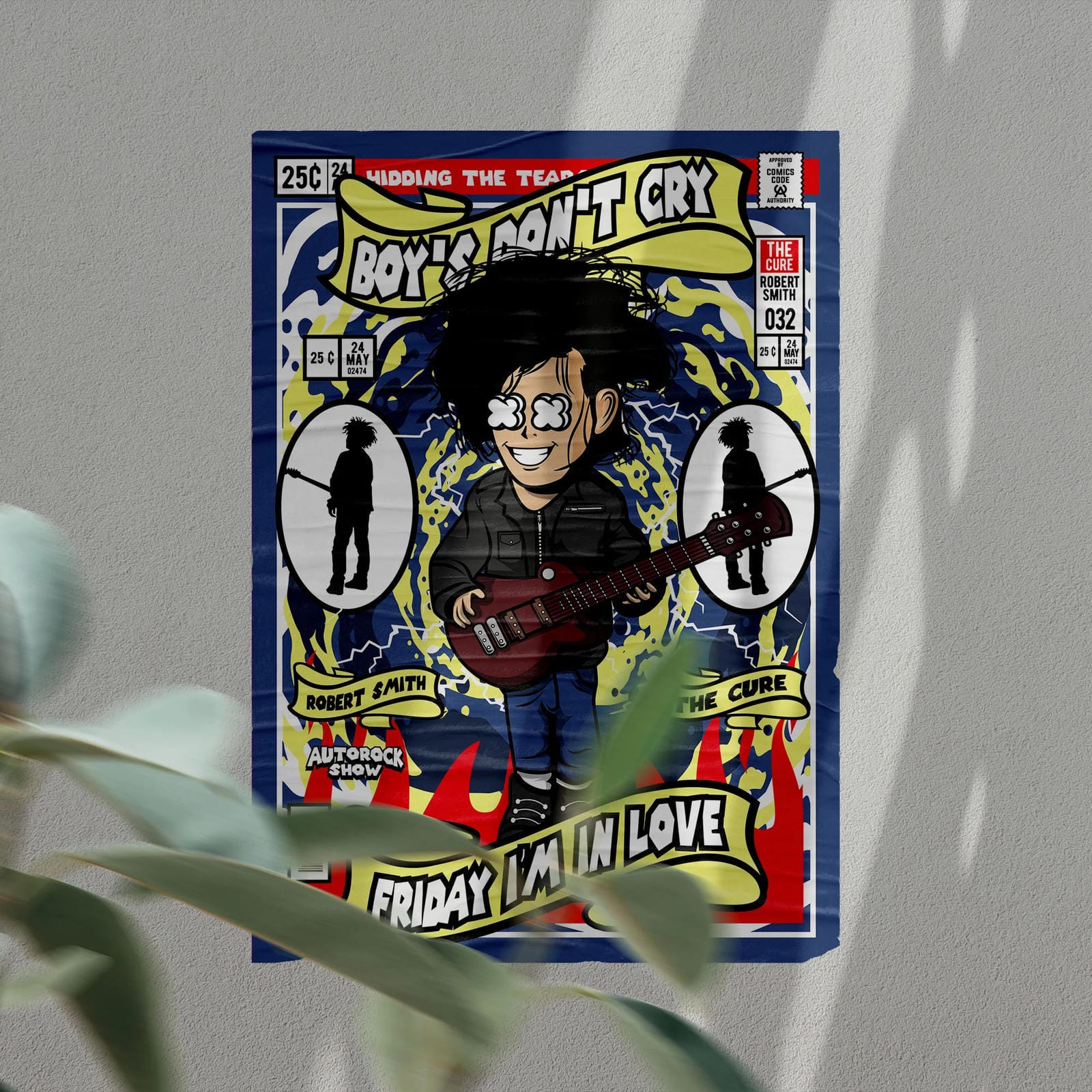 Robert Smith The Cure Art Wall Decor – Retro Cartoon Comic Poster