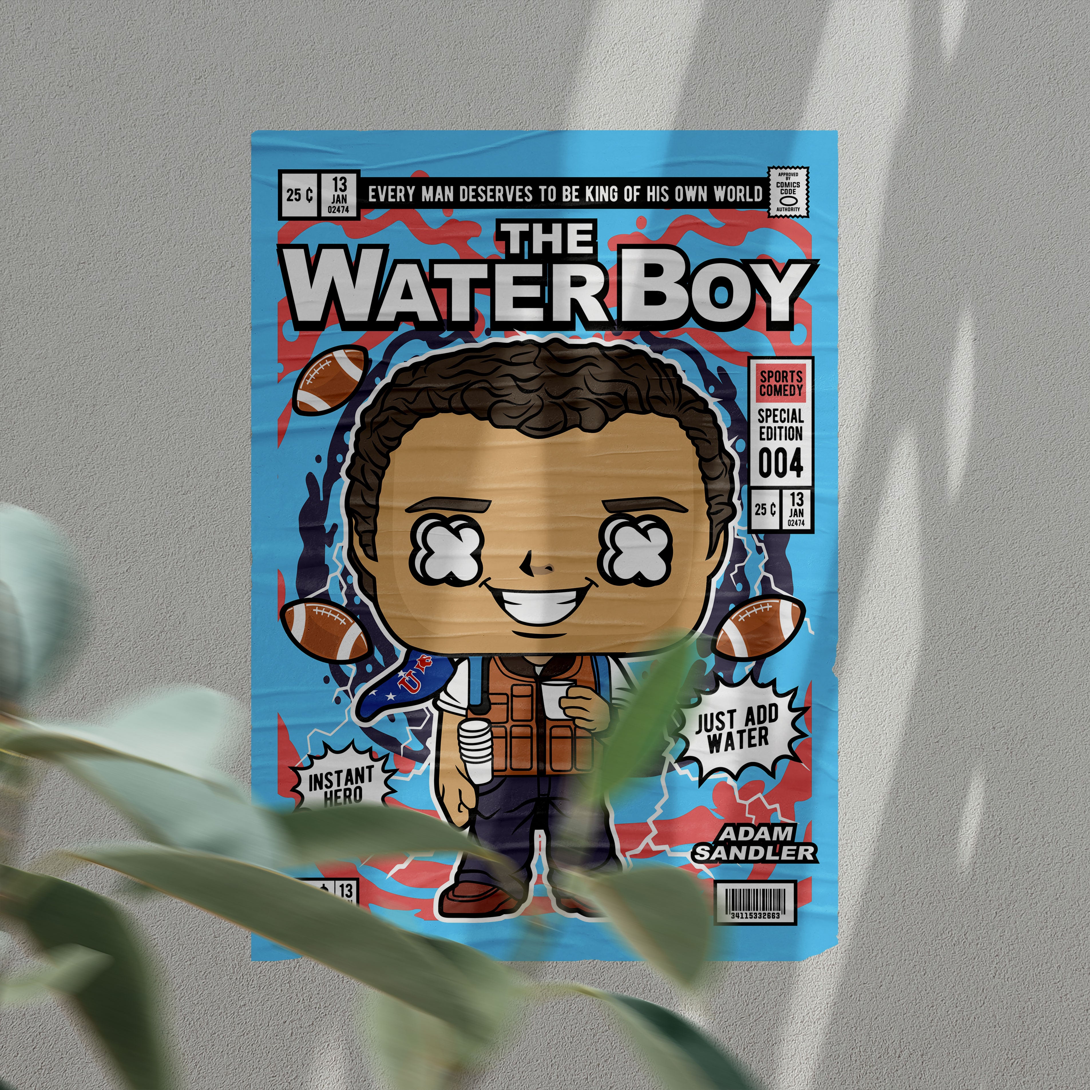 The Waterboy Pop Art Wall Decor – Retro Cartoon Comic Poster
