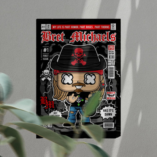 Bret Michaels Pop Art Wall Decor – Retro Cartoon Comic Poster