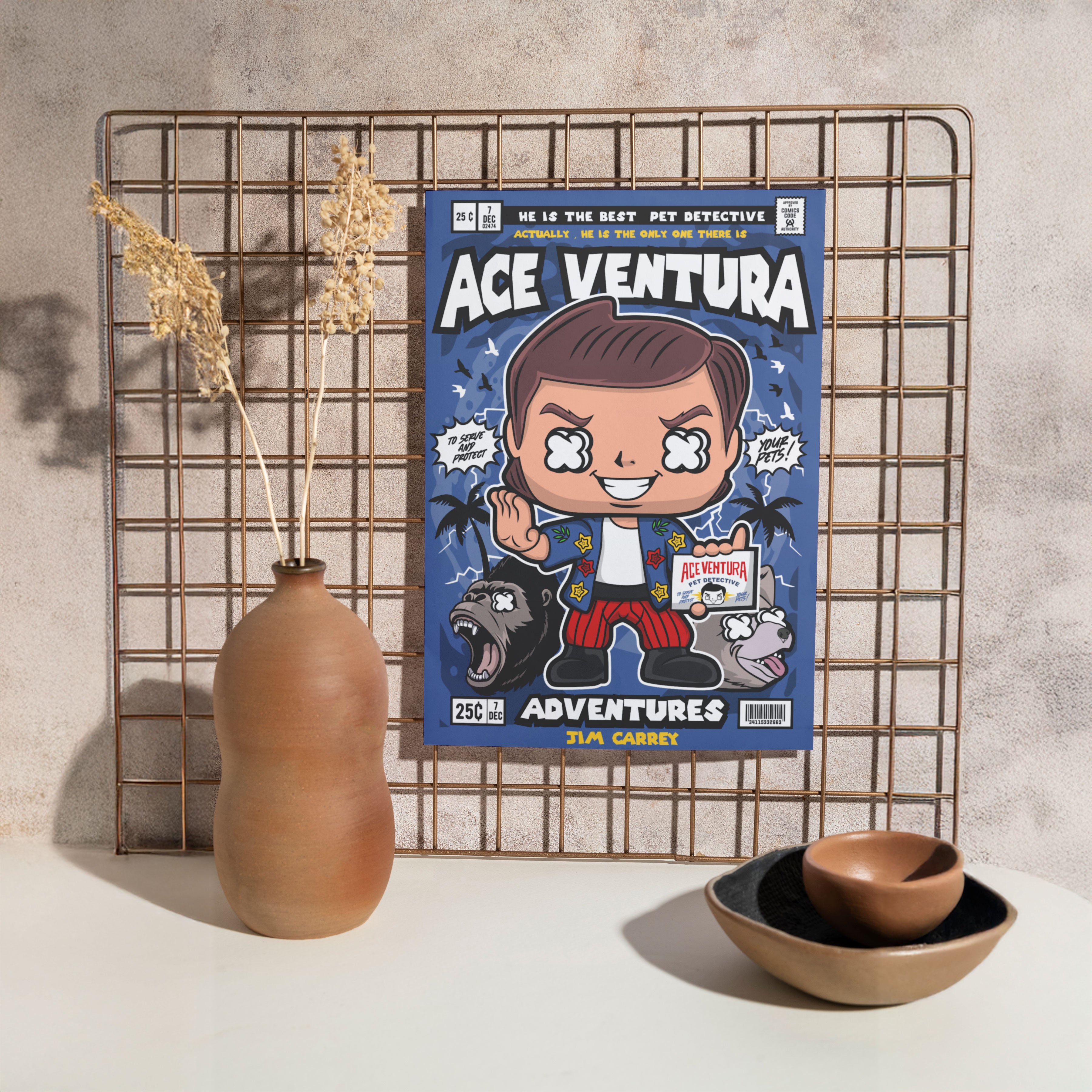 Ace Ventura Pop Art Wall Decor – Retro Cartoon Comic Poster