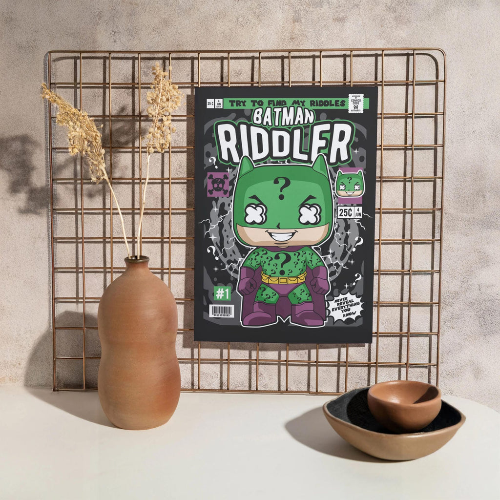 Batman Riddler Pop Art Wall Decor – Retro Cartoon Comic Poster