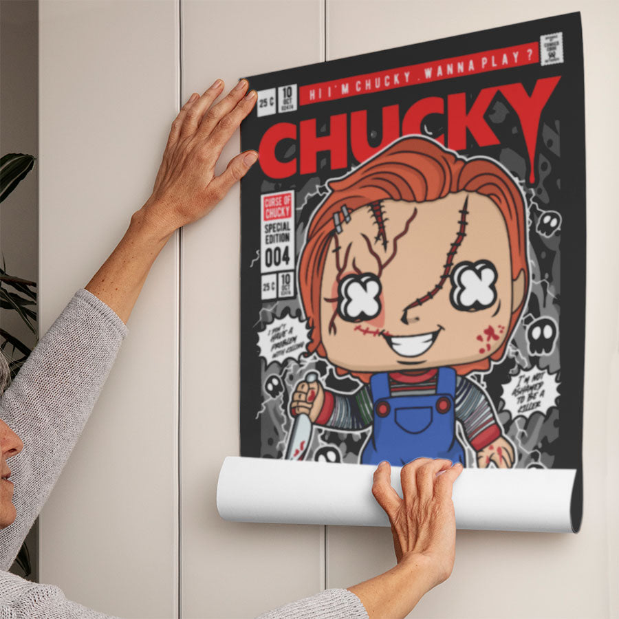 Chucky Art Wall Decor – Retro Cartoon Comic Poster