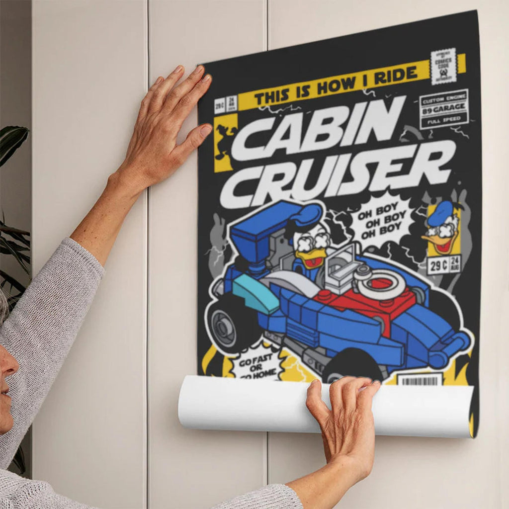 Donald Cabin Cruiser Art Wall Decor – Retro Cartoon Comic Poster
