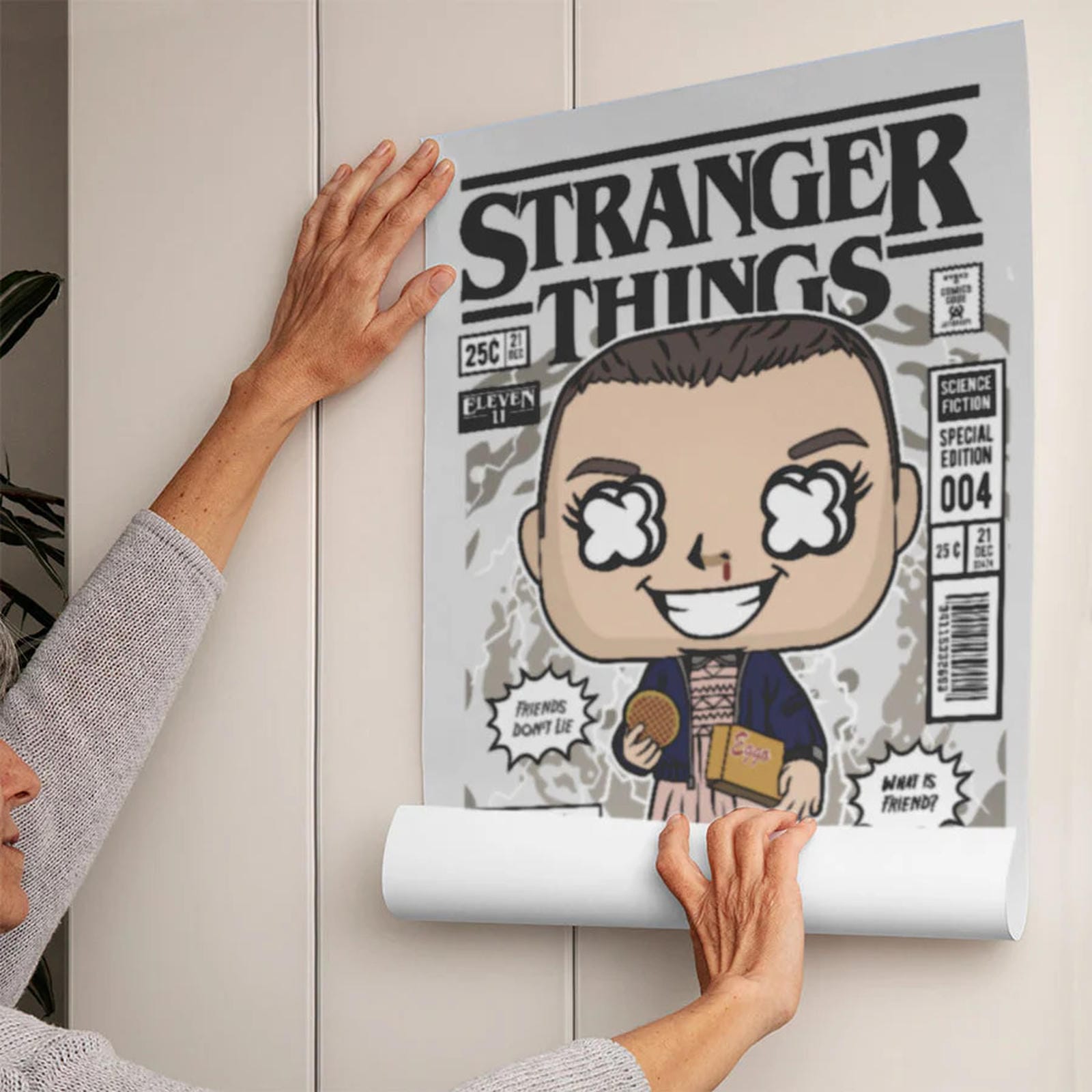 Eleven Stranger Things Art Wall Decor – Retro Cartoon Comic Poster