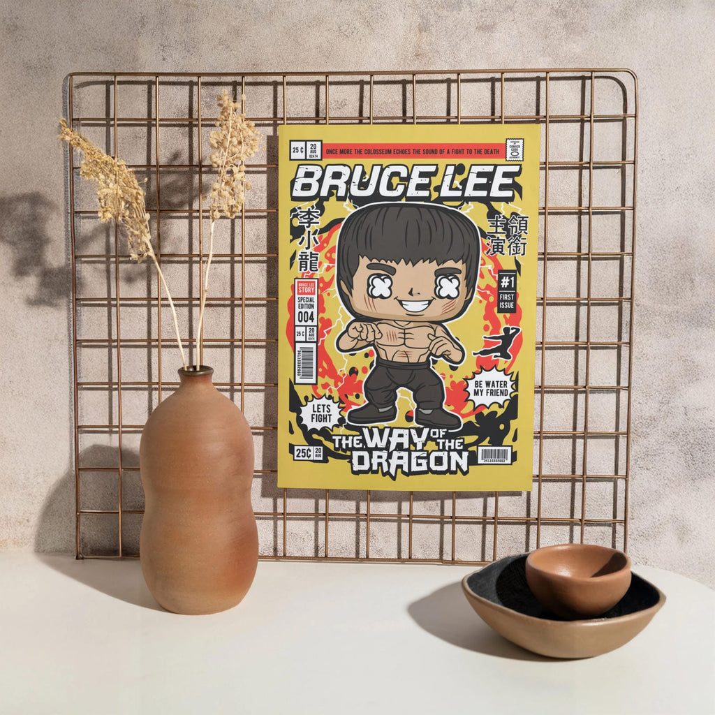 Bruce Lee Pop Art Wall Decor – Retro Cartoon Comic Poster