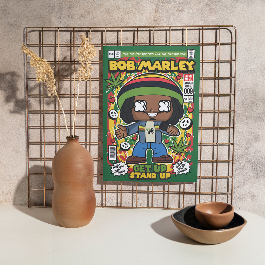Bob Marley Pop Art Wall Decor – Retro Cartoon Comic Poster