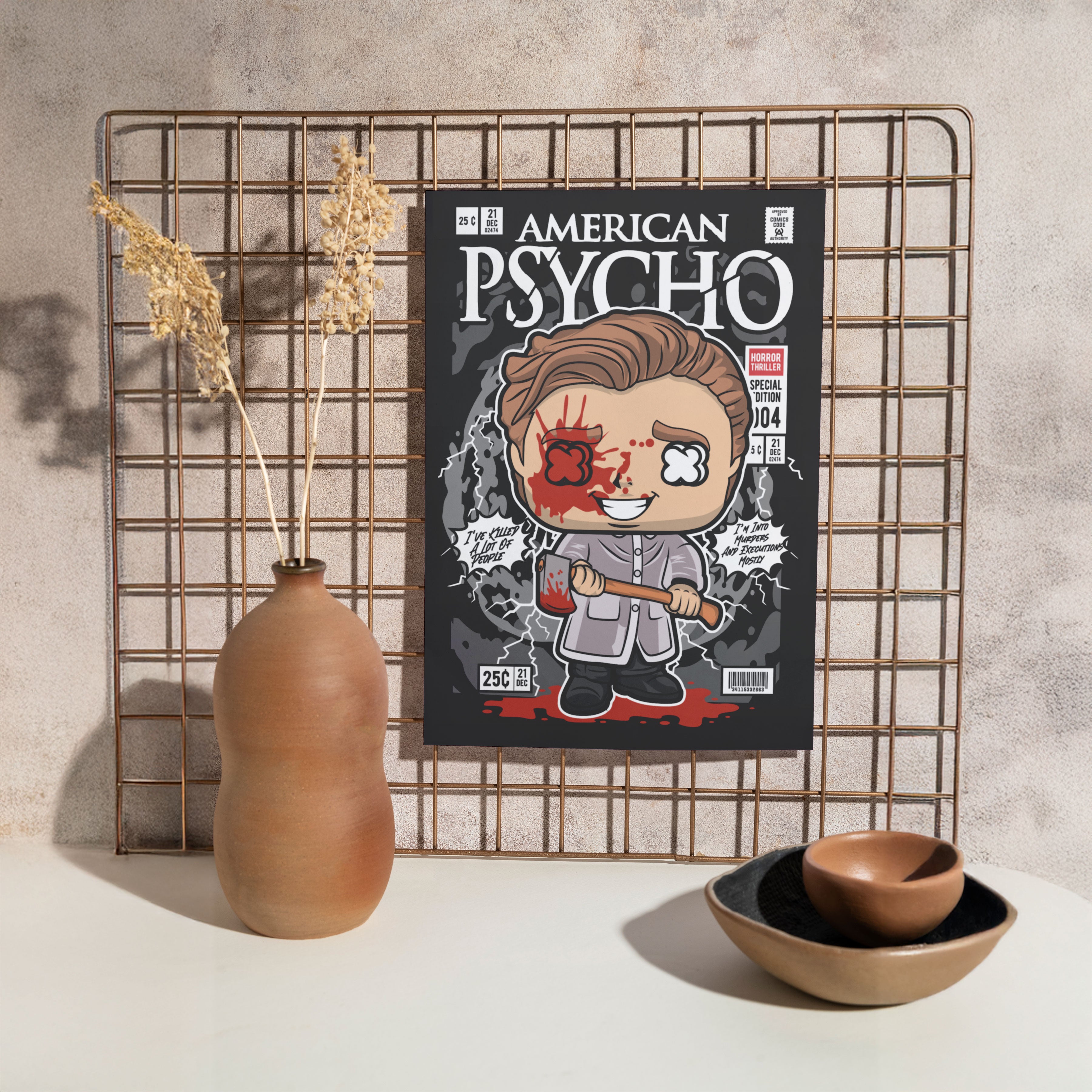 American Psycho Pop Art Wall Decor – Retro Cartoon Comic Poster