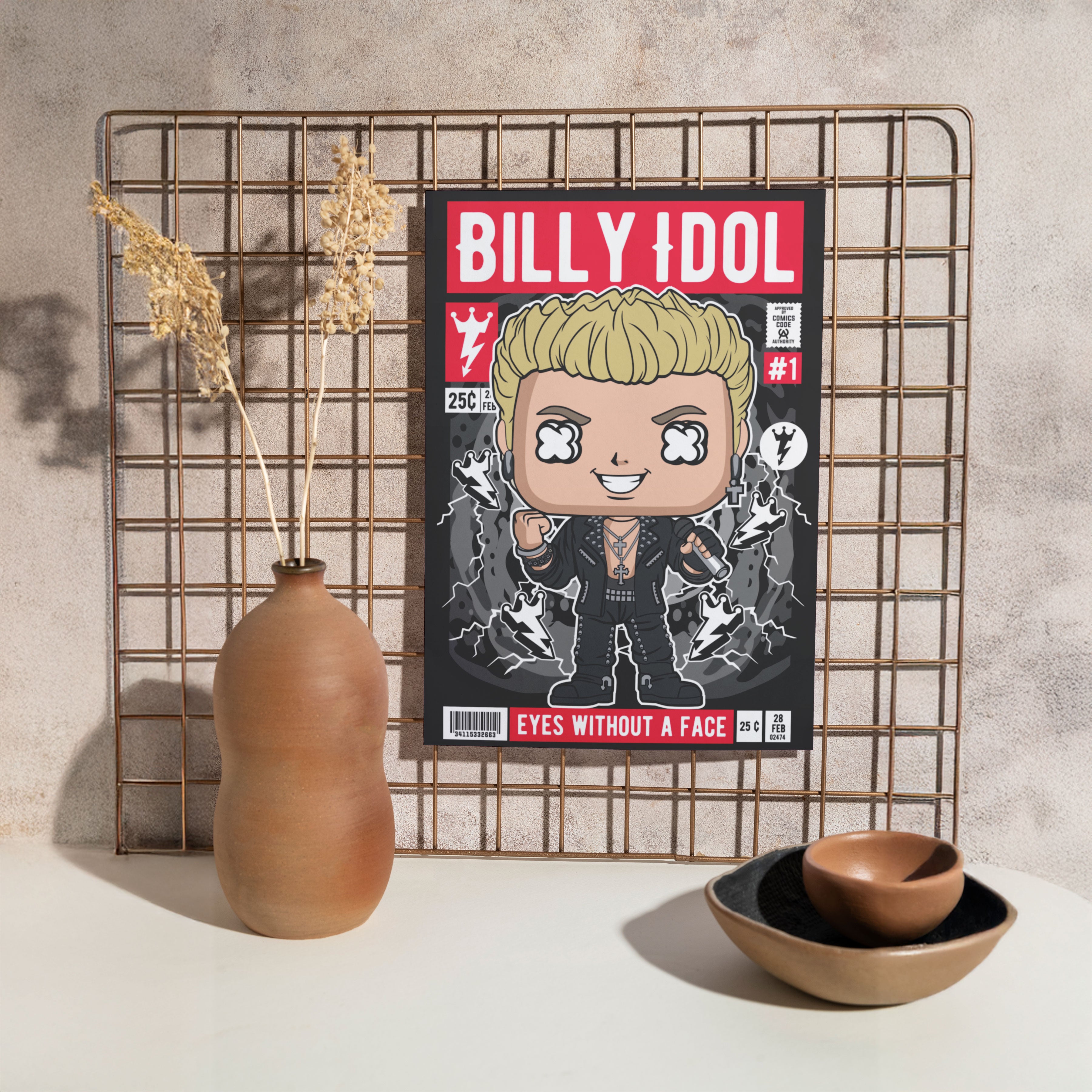 Billy Idol Pop Art Wall Decor – Retro Cartoon Comic Poster