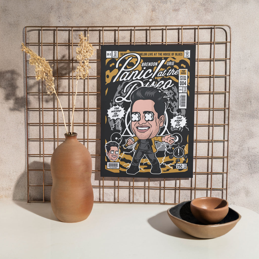 Brendon Urie Pop Art Wall Decor – Retro Cartoon Comic Poster