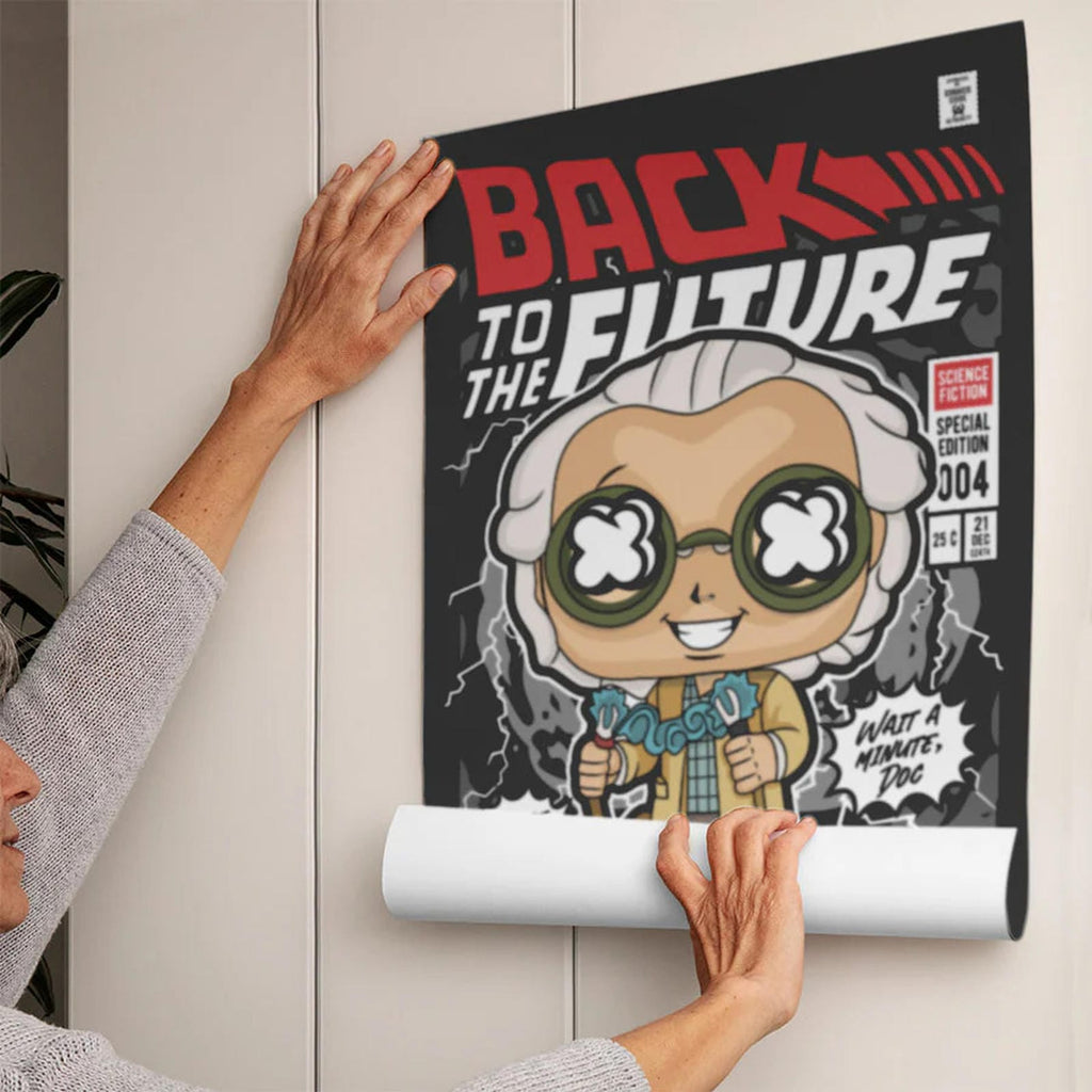 Dr Emmett Back to the Future Art Wall Decor – Retro Cartoon Comic Poster
