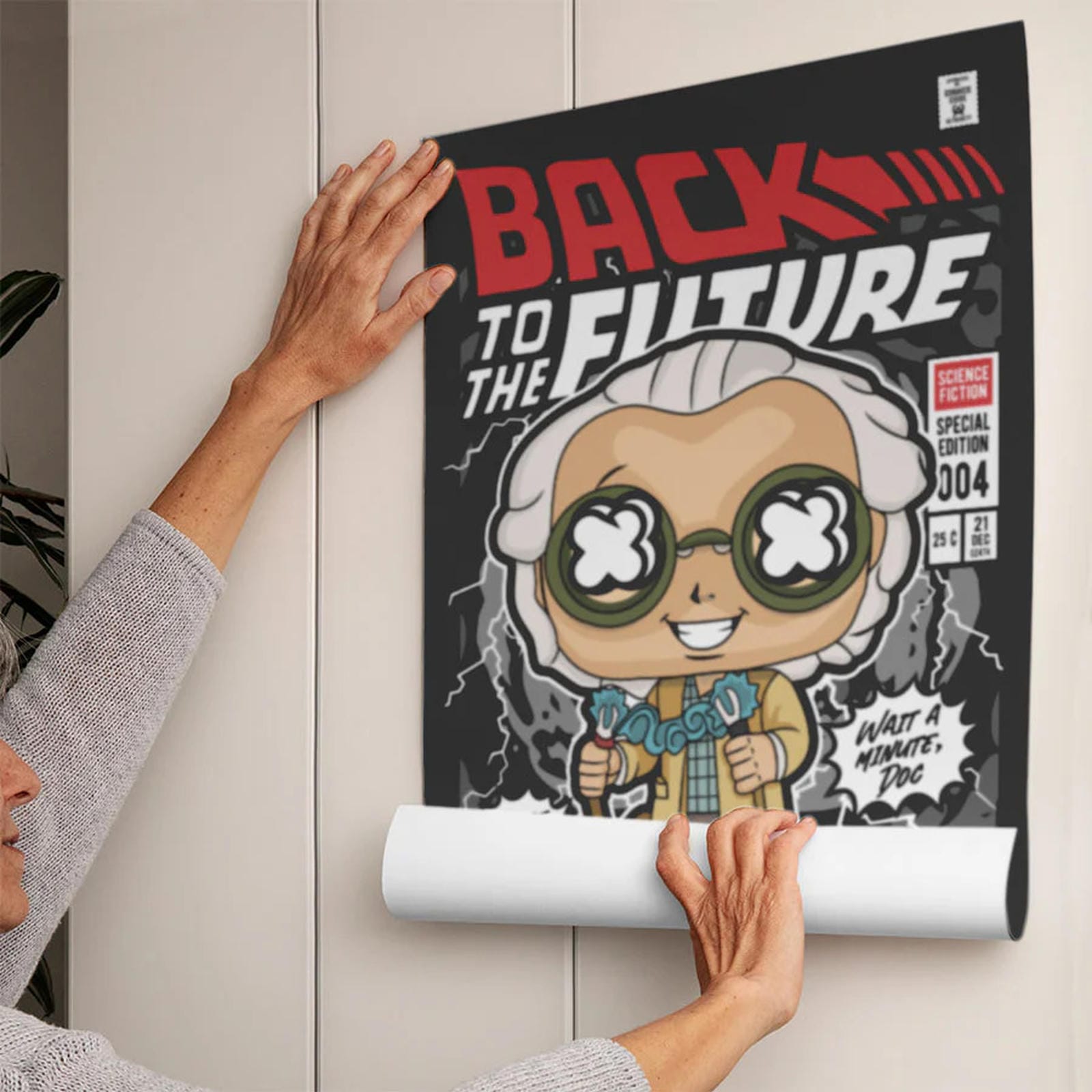 Dr Emmett Back to the Future Art Wall Decor – Retro Cartoon Comic Poster