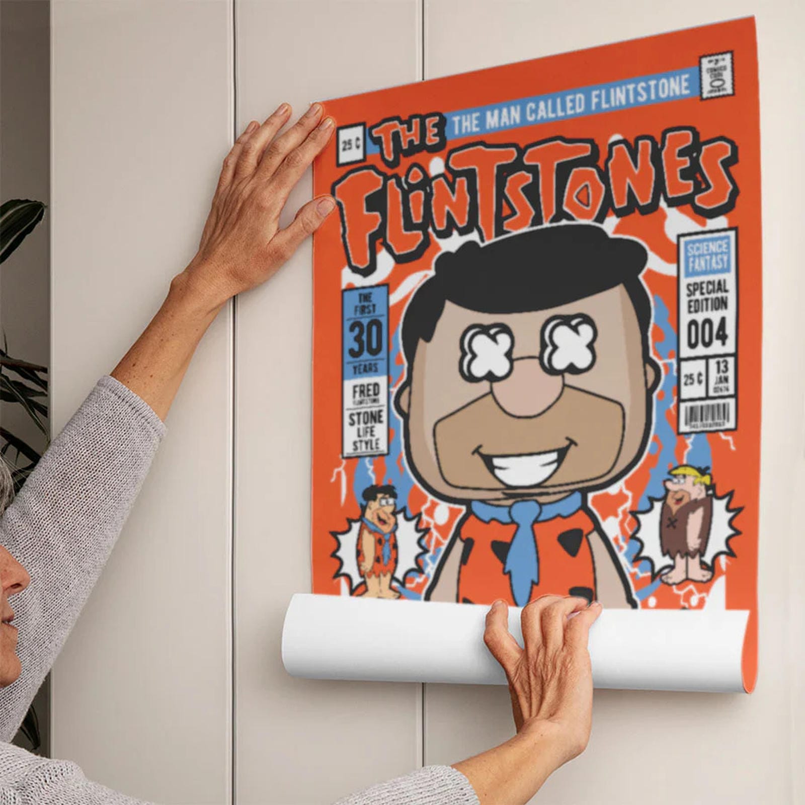 Fred Flinstones Art Wall Decor – Retro Cartoon Comic Poster