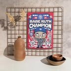 Babe Ruth Pop Art Wall Decor – Retro Cartoon Comic Poster