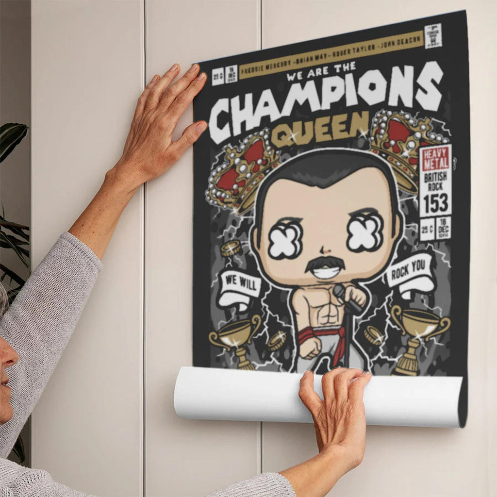 Freddy Mercuri Queen Art Wall Decor – Retro Cartoon Comic Poster