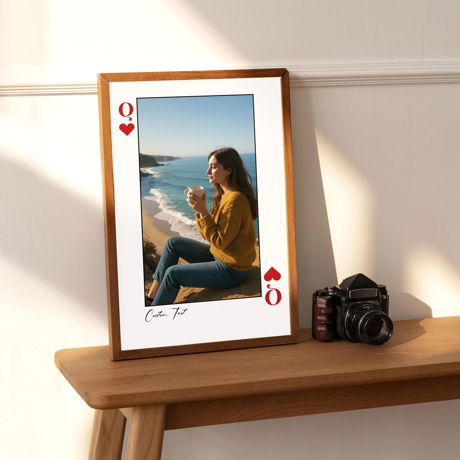 Personalized King & Queen of Hearts Photo Frame – Perfect Gift for Couples