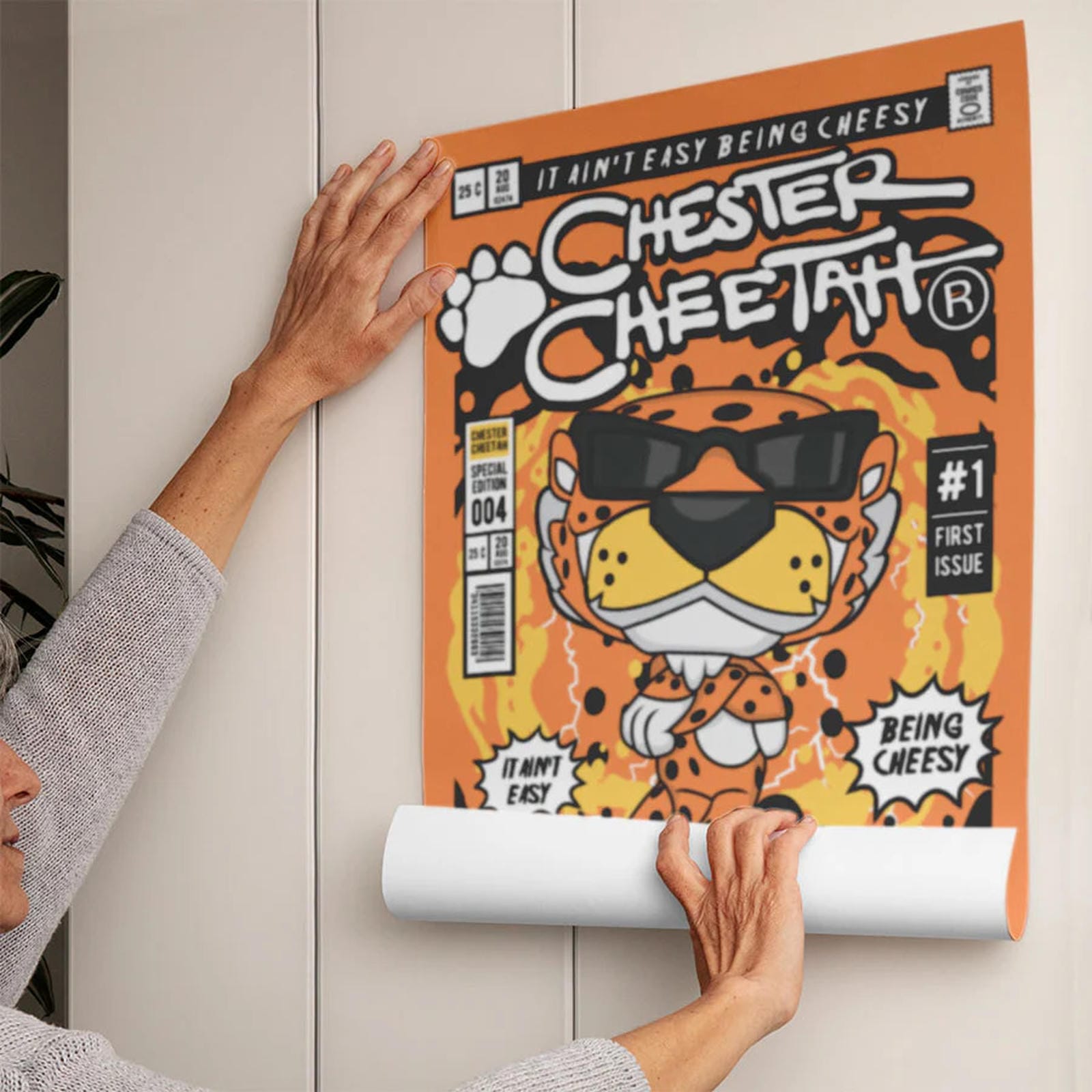 Chester Cheetah Art Wall Decor – Retro Cartoon Comic Poster