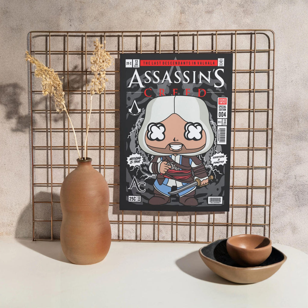 Assassin's Creed Pop Art Wall Decor – Retro Cartoon Comic Poster