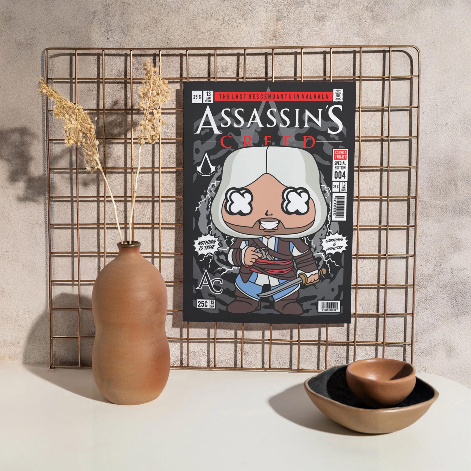 Assassin's Creed Pop Art Wall Decor – Retro Cartoon Comic Poster