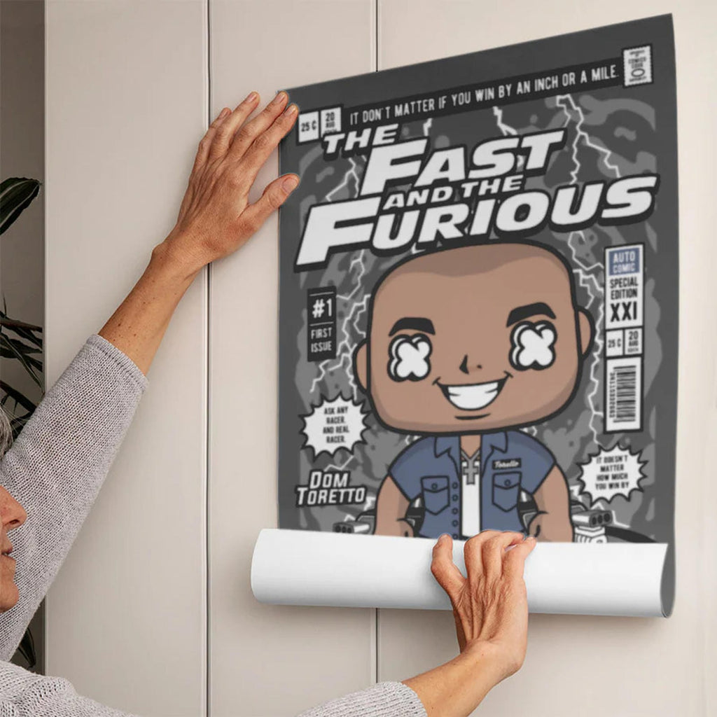 Dom Toretto Fast & Furious Art Wall Decor – Retro Cartoon Comic Poster