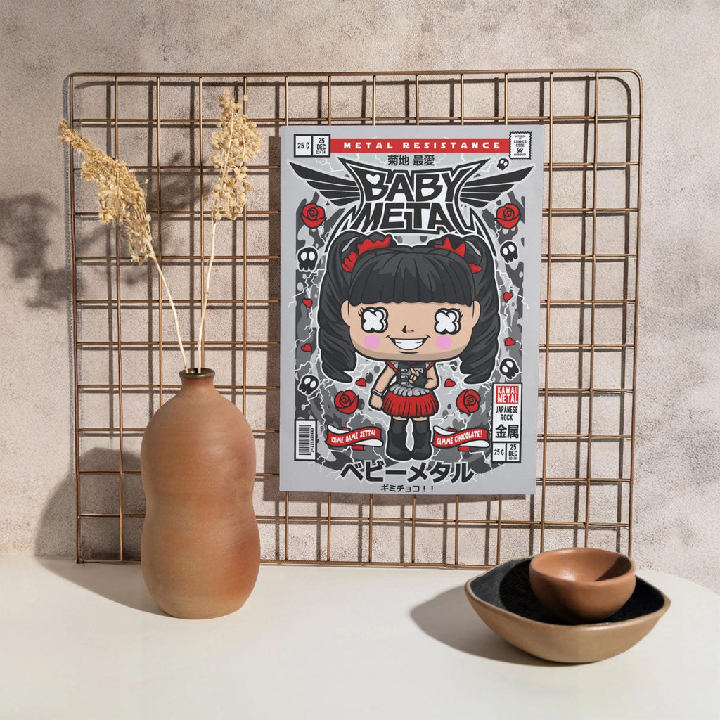 Baby Metal Pop Art Wall Decor – Retro Cartoon Comic Poster