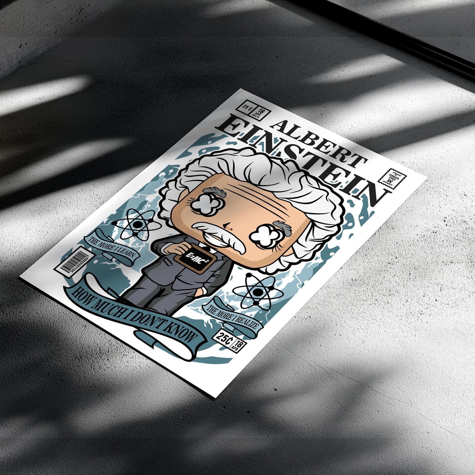 Einstein Art Wall Decor – Retro Cartoon Comic Poster
