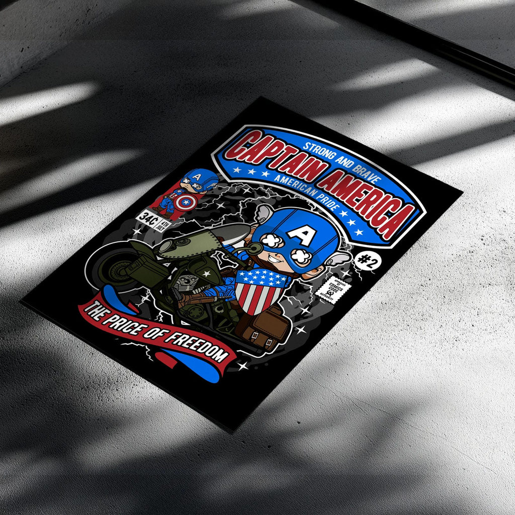 Captain America Art Wall Decor – Retro Cartoon Comic Poster