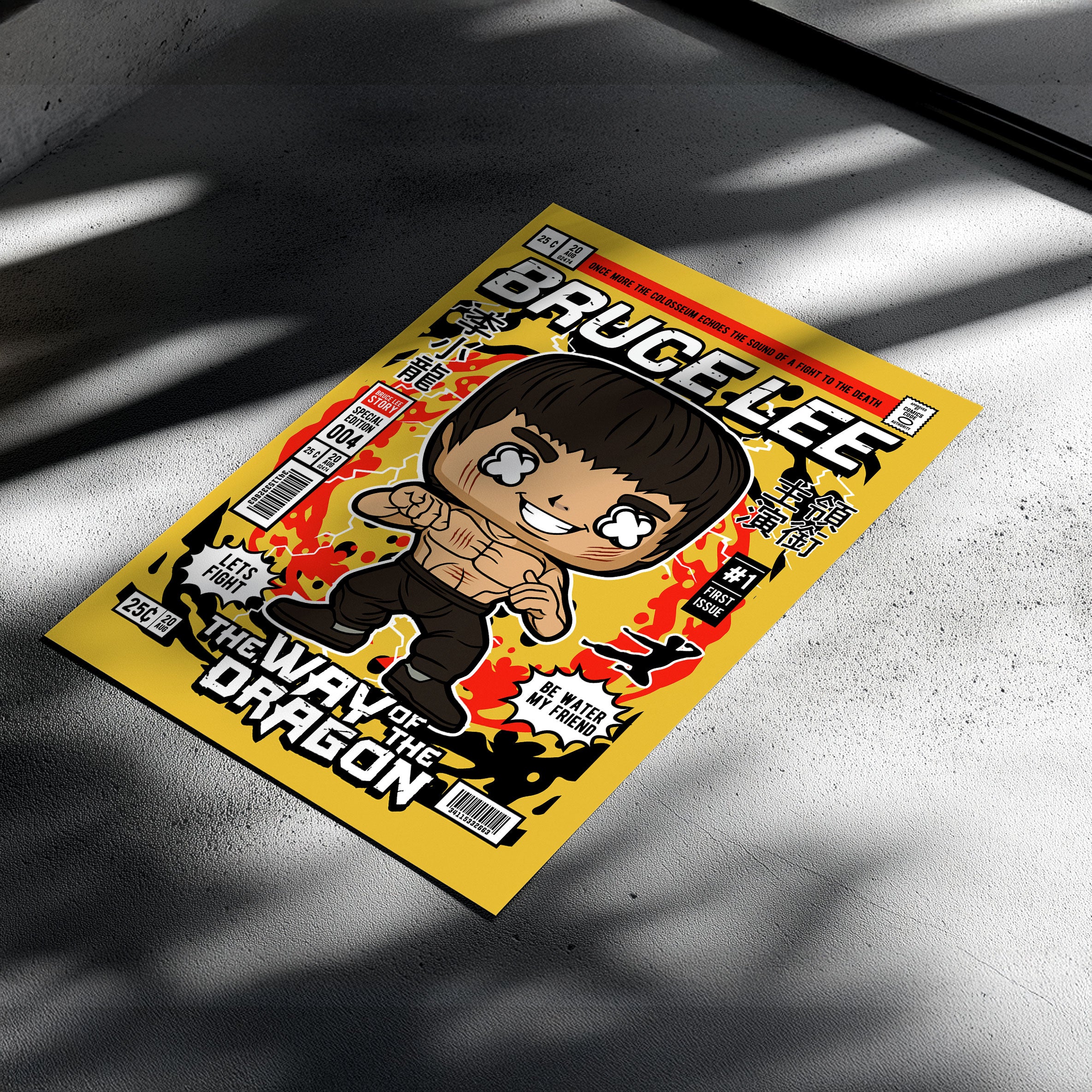 Bruce Lee Pop Art Wall Decor – Retro Cartoon Comic Poster