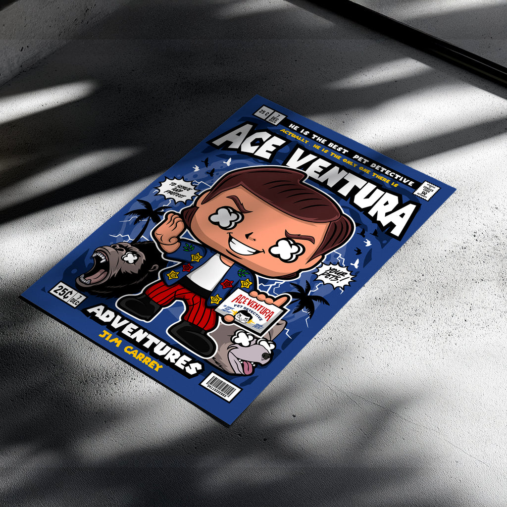Ace Ventura Pop Art Wall Decor – Retro Cartoon Comic Poster