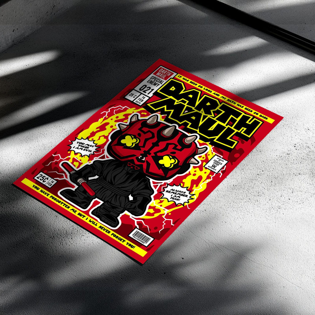 Darth Maul Art Wall Decor – Retro Cartoon Comic Poster