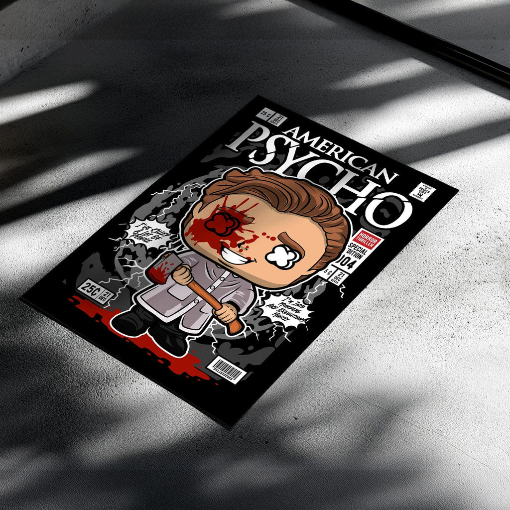 American Psycho Pop Art Wall Decor – Retro Cartoon Comic Poster