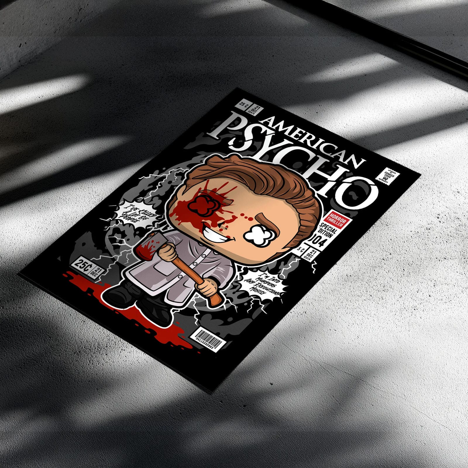 American Psycho Pop Art Wall Decor – Retro Cartoon Comic Poster