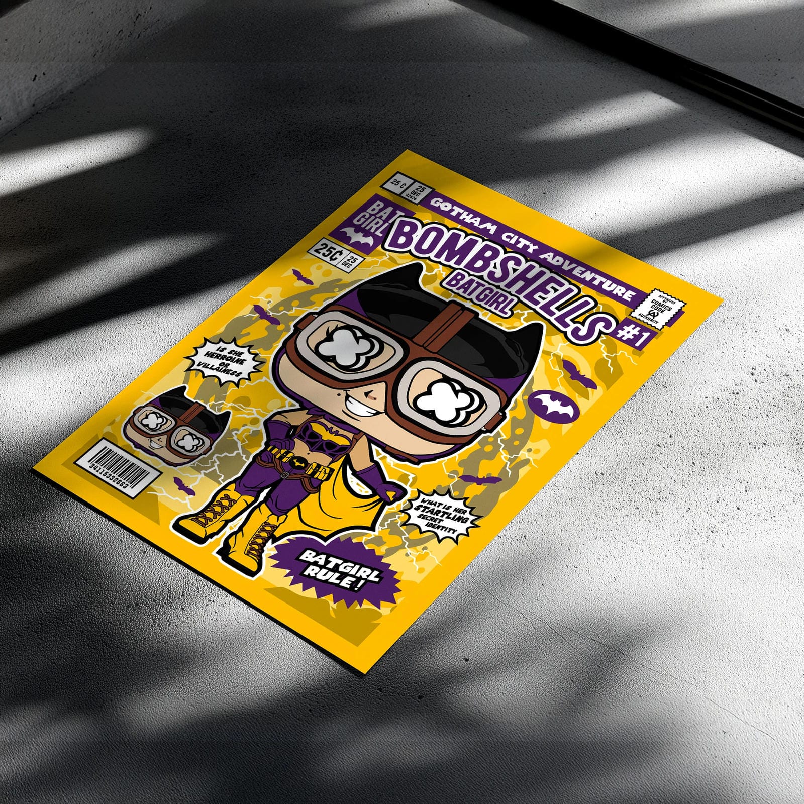 Bombshells Batgirl Pop Art Wall Decor – Retro Cartoon Comic Poster