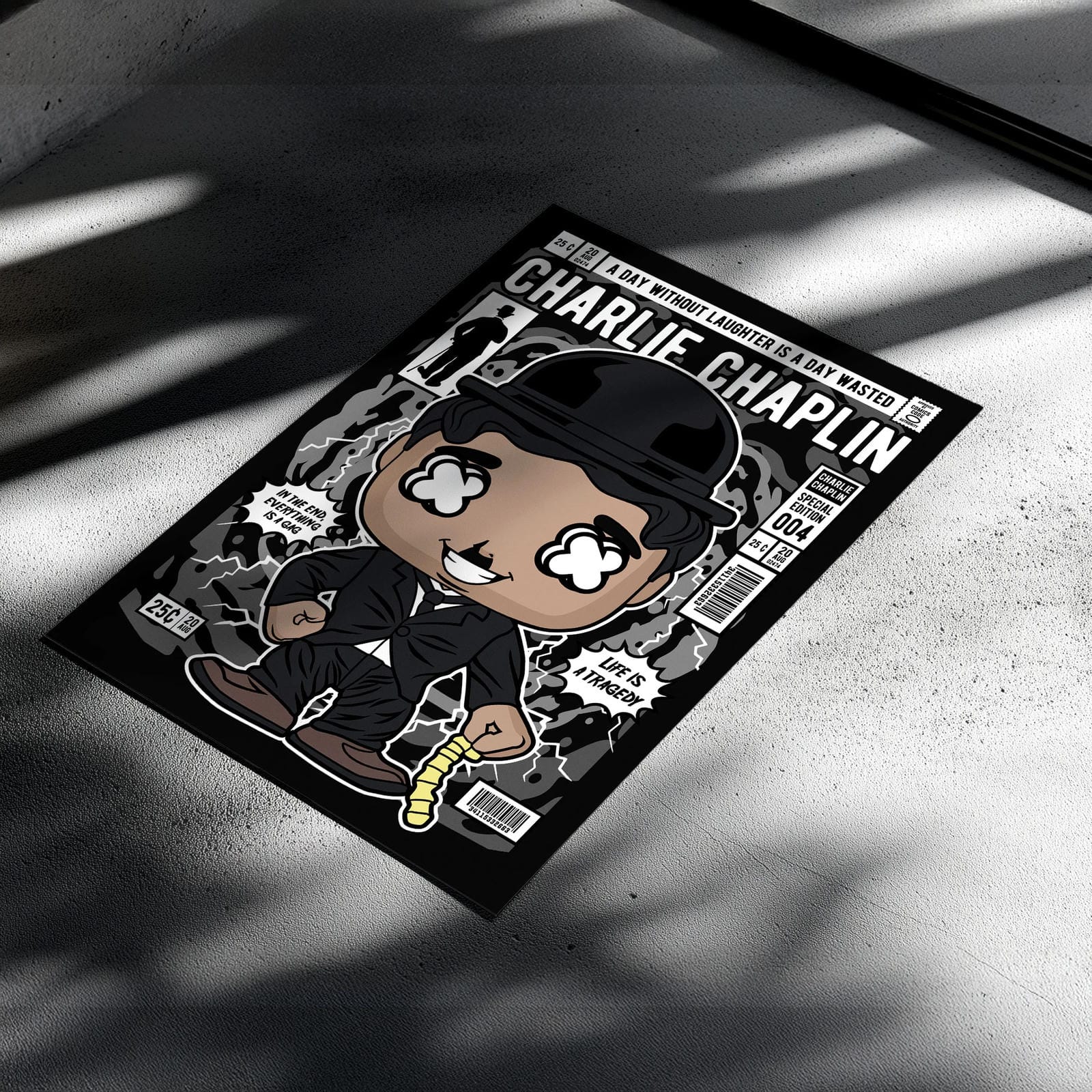 Charlie Chaplin Art Wall Decor – Retro Cartoon Comic Poster