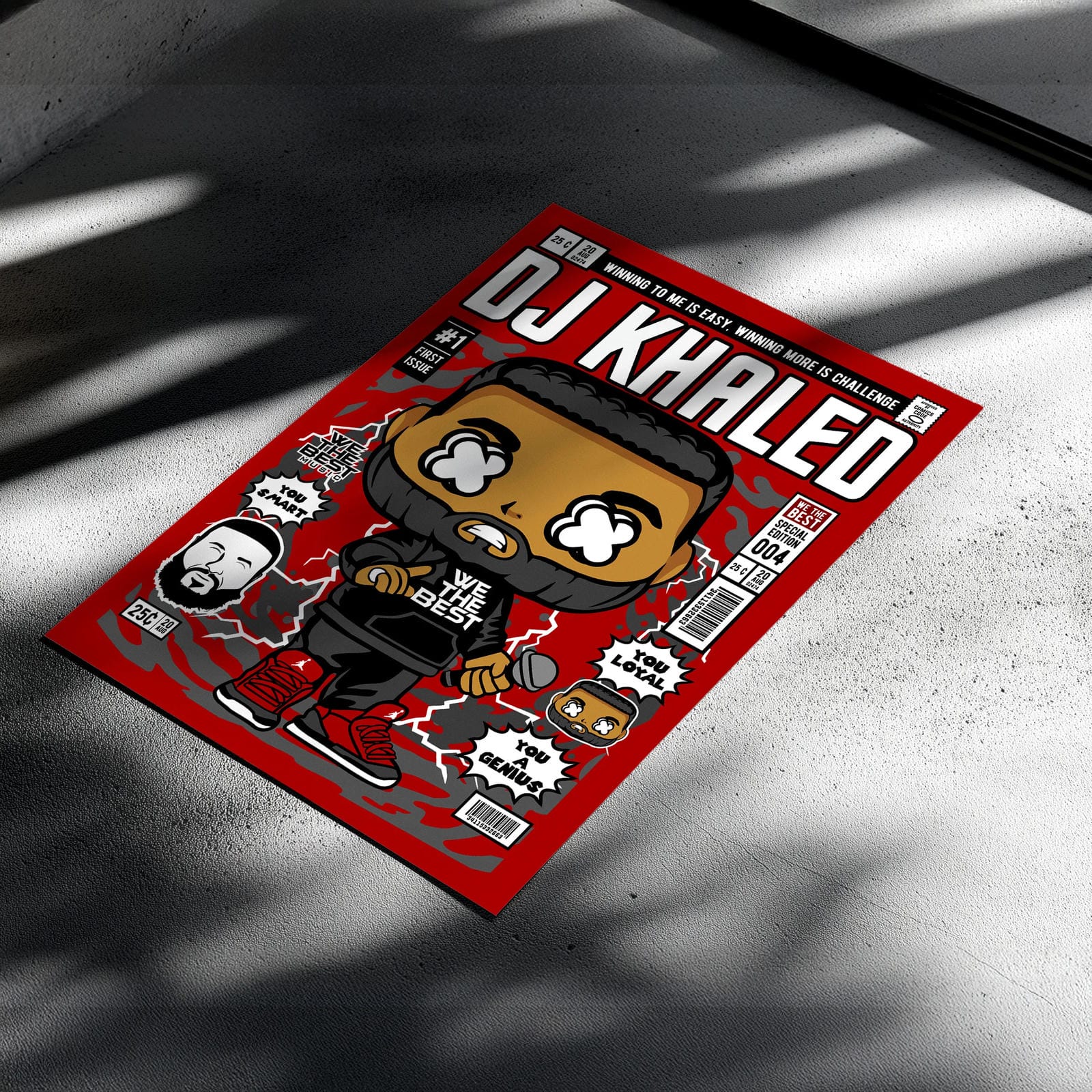 DJ Khaled Art Wall Decor – Retro Cartoon Comic Poster