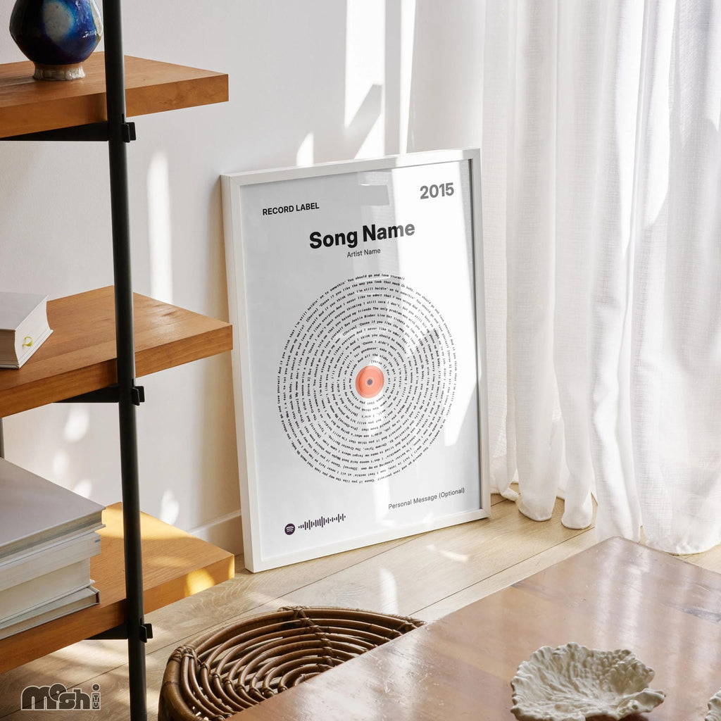 Custom Song Lyric Vinyl Poster – Music Wall Art with Spotify Code | Unique Gift for Couples & Music Lovers