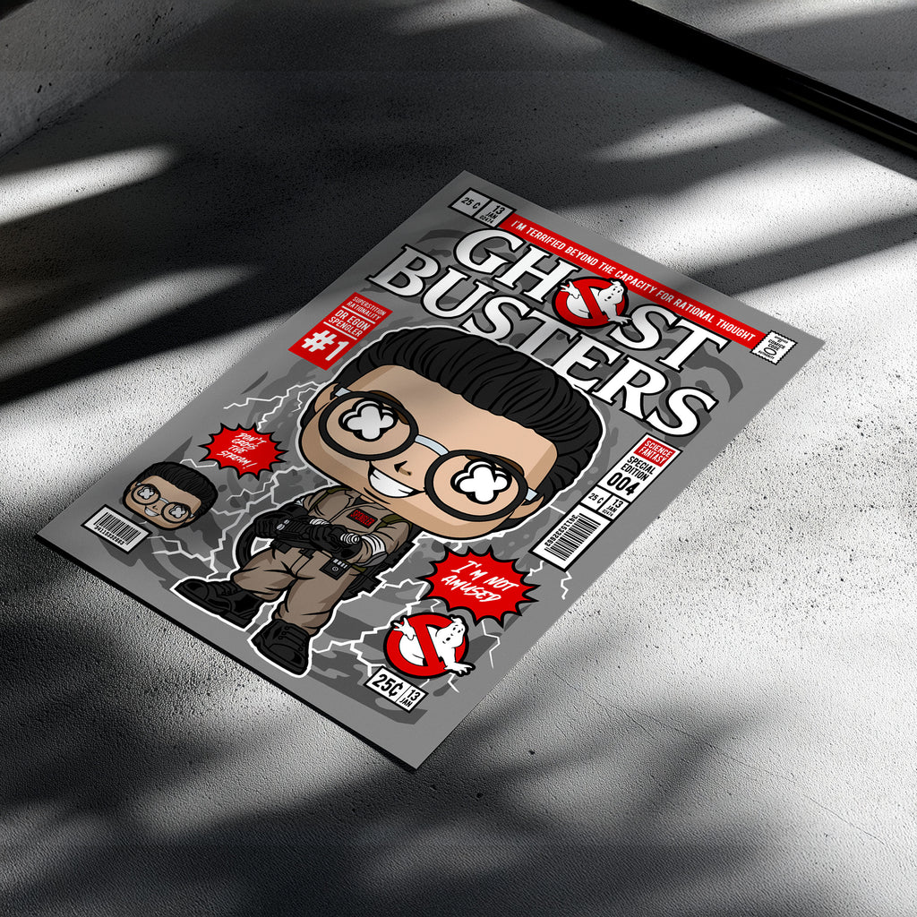 Dr Egon Ghostbusters Art Wall Decor – Retro Cartoon Comic Poster