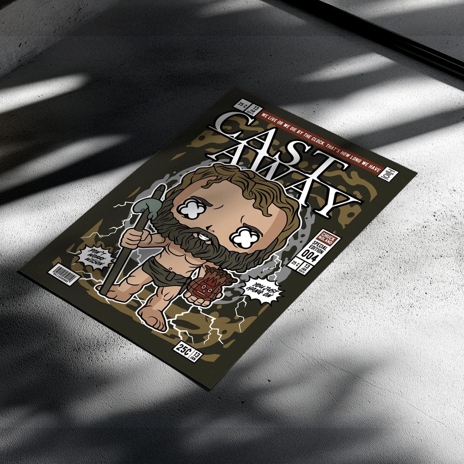 Cast Away Art Wall Decor – Retro Cartoon Comic Poster