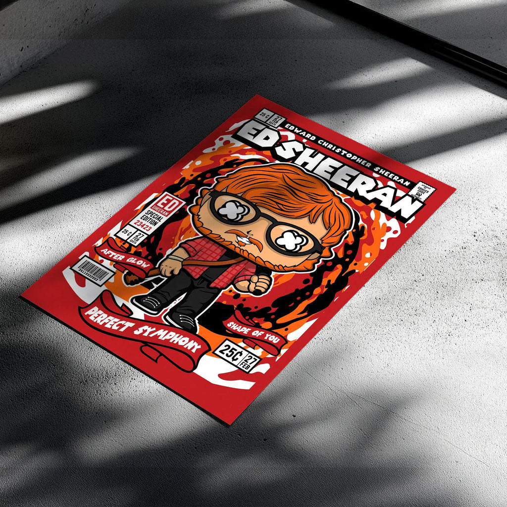 Ed Sheeran Art Wall Decor – Retro Cartoon Comic Poster