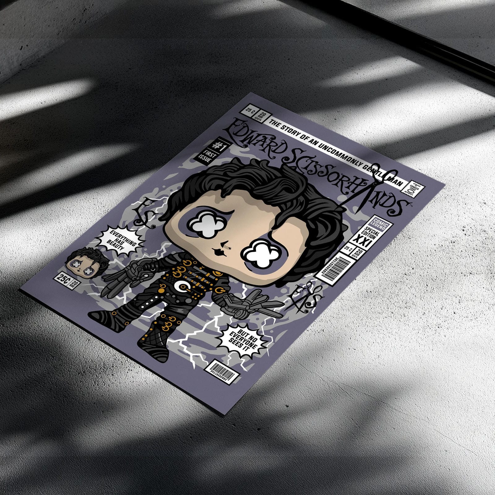 Edward Scrissorhands Art Wall Decor – Retro Cartoon Comic Poster