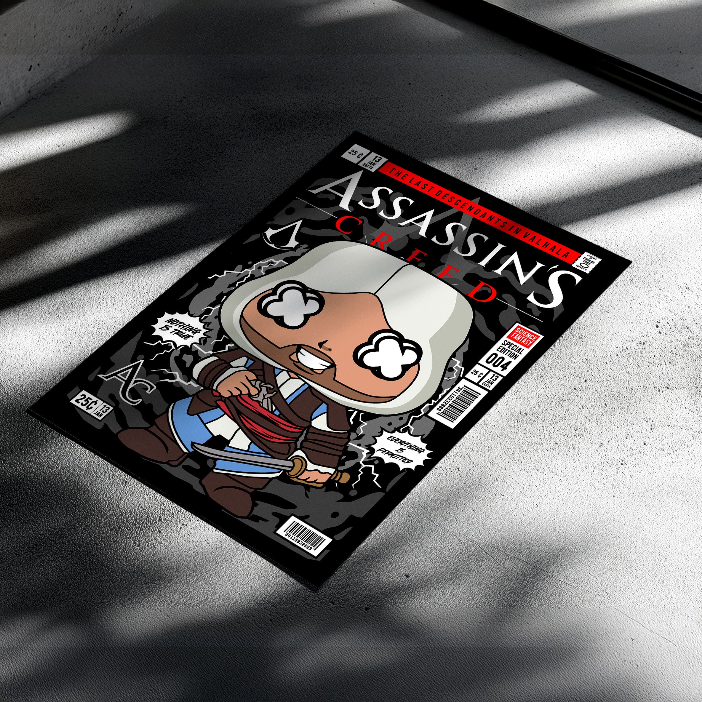 Assassin's Creed Pop Art Wall Decor – Retro Cartoon Comic Poster