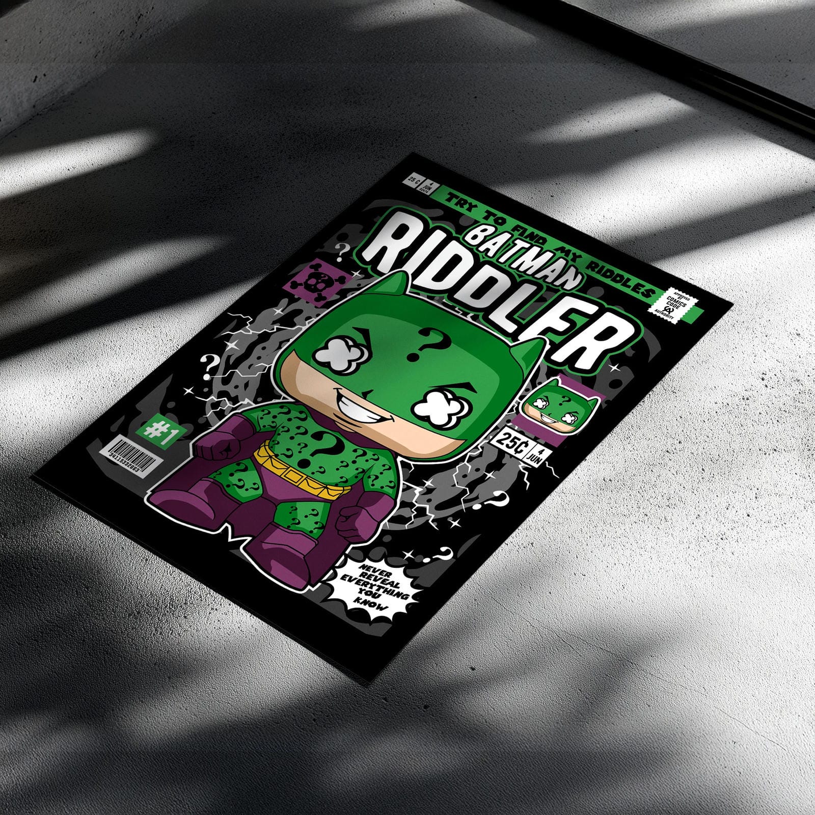 Batman Riddler Pop Art Wall Decor – Retro Cartoon Comic Poster