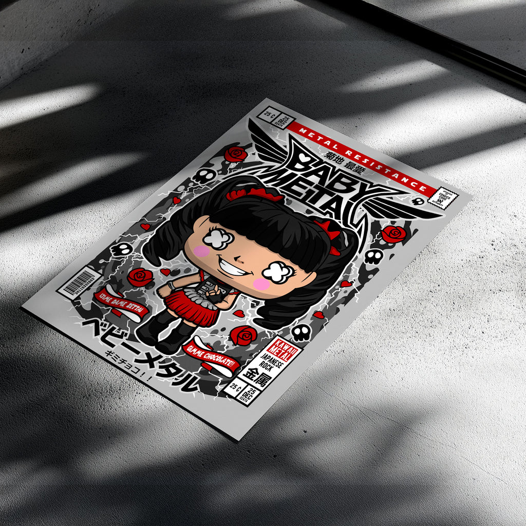 Baby Metal Pop Art Wall Decor – Retro Cartoon Comic Poster