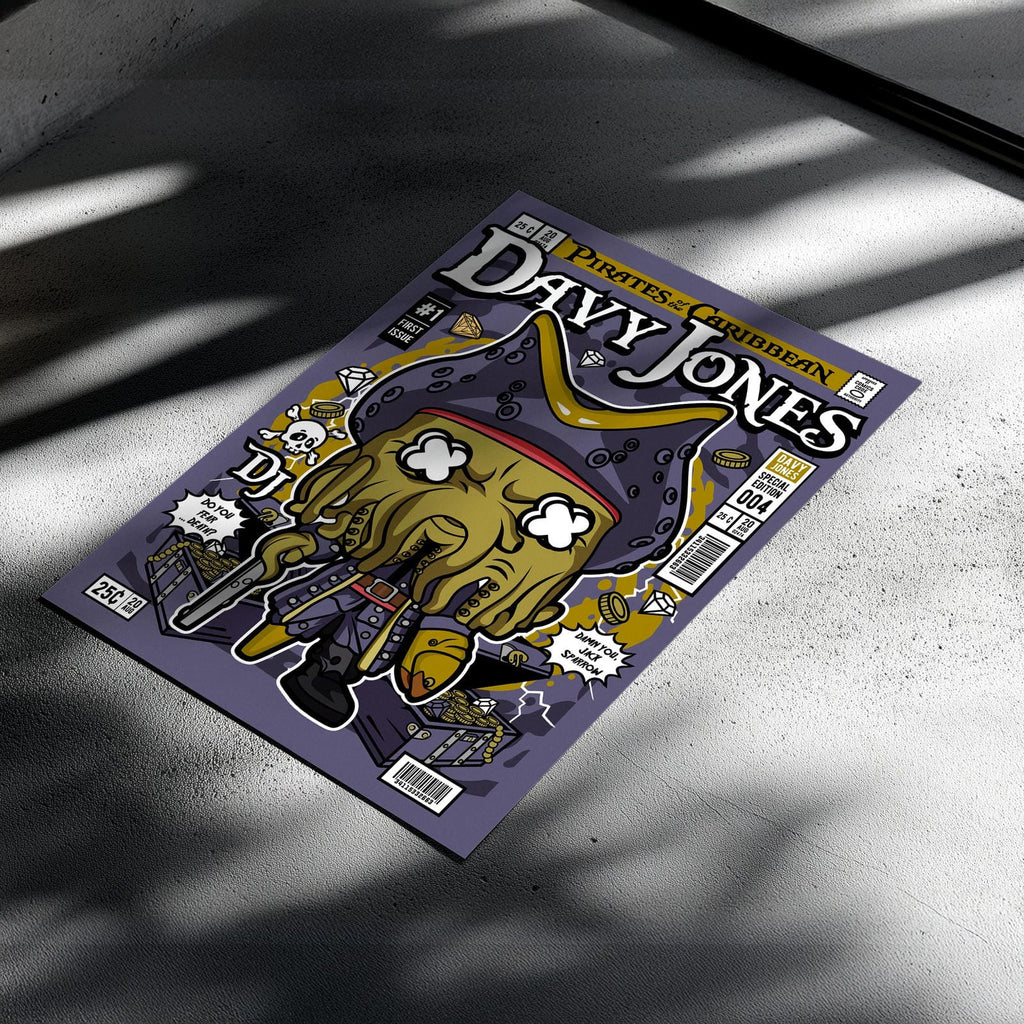 Davy Jones Pirates Art Wall Decor – Retro Cartoon Comic Poster