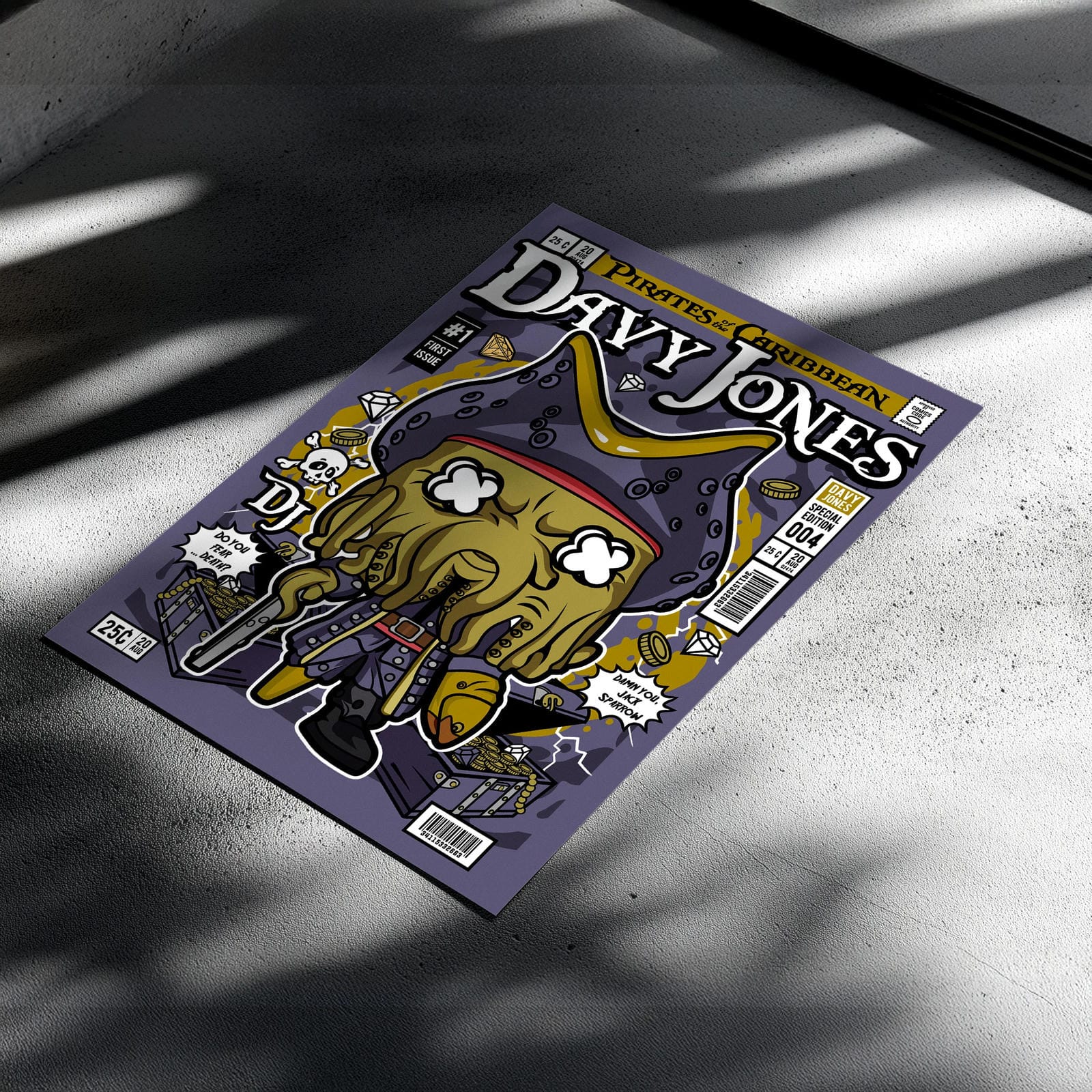 Davy Jones Pirates Art Wall Decor – Retro Cartoon Comic Poster