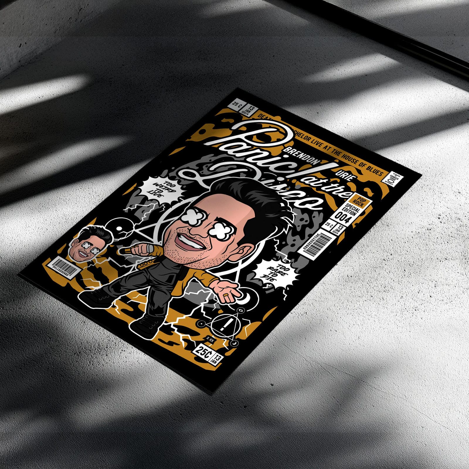 Brendon Urie Pop Art Wall Decor – Retro Cartoon Comic Poster