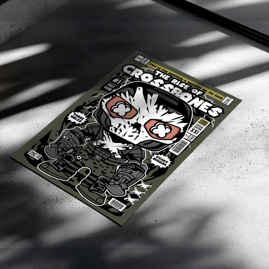 Crossbones Art Wall Decor – Retro Cartoon Comic Poster