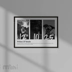 Elegant Black & White Wedding Invitation Poster – Modern Photo Collage Design